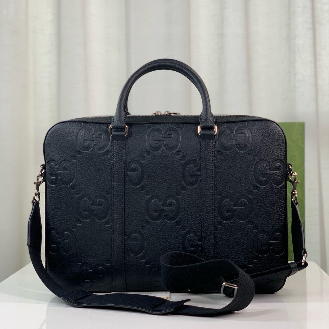 Gucci Super Double G Briefcase 658573 (Black Leather)