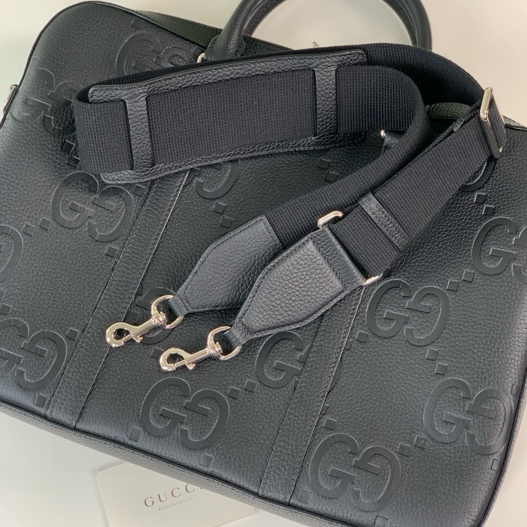 Gucci Super Double G Briefcase 658573 (Black Leather)