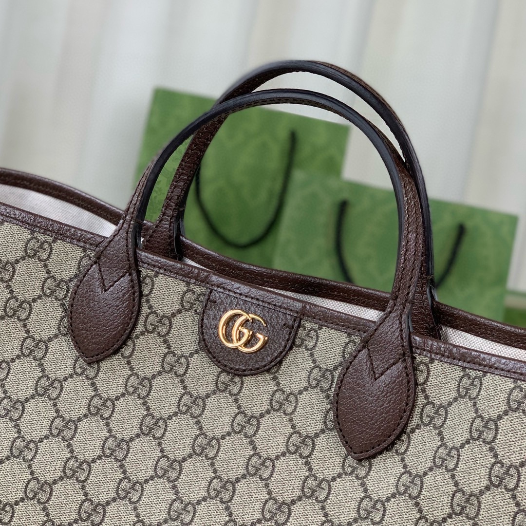 Gucci Ophidia Tote Bag 739730 (Beige/Dark Brown)