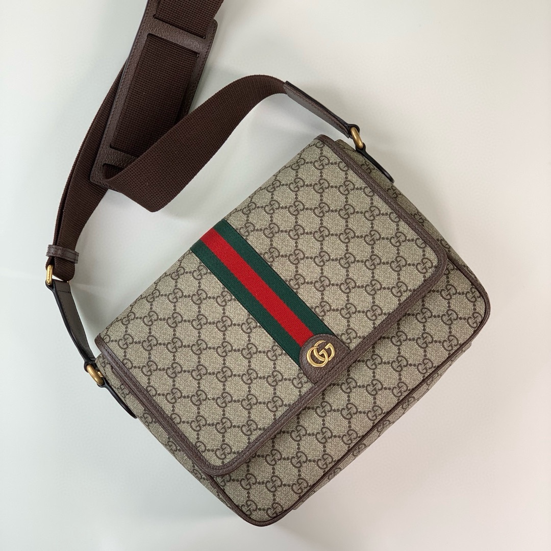 Gucci Ophidia Messenger Bag 761741 (Beige/Dark Brown)