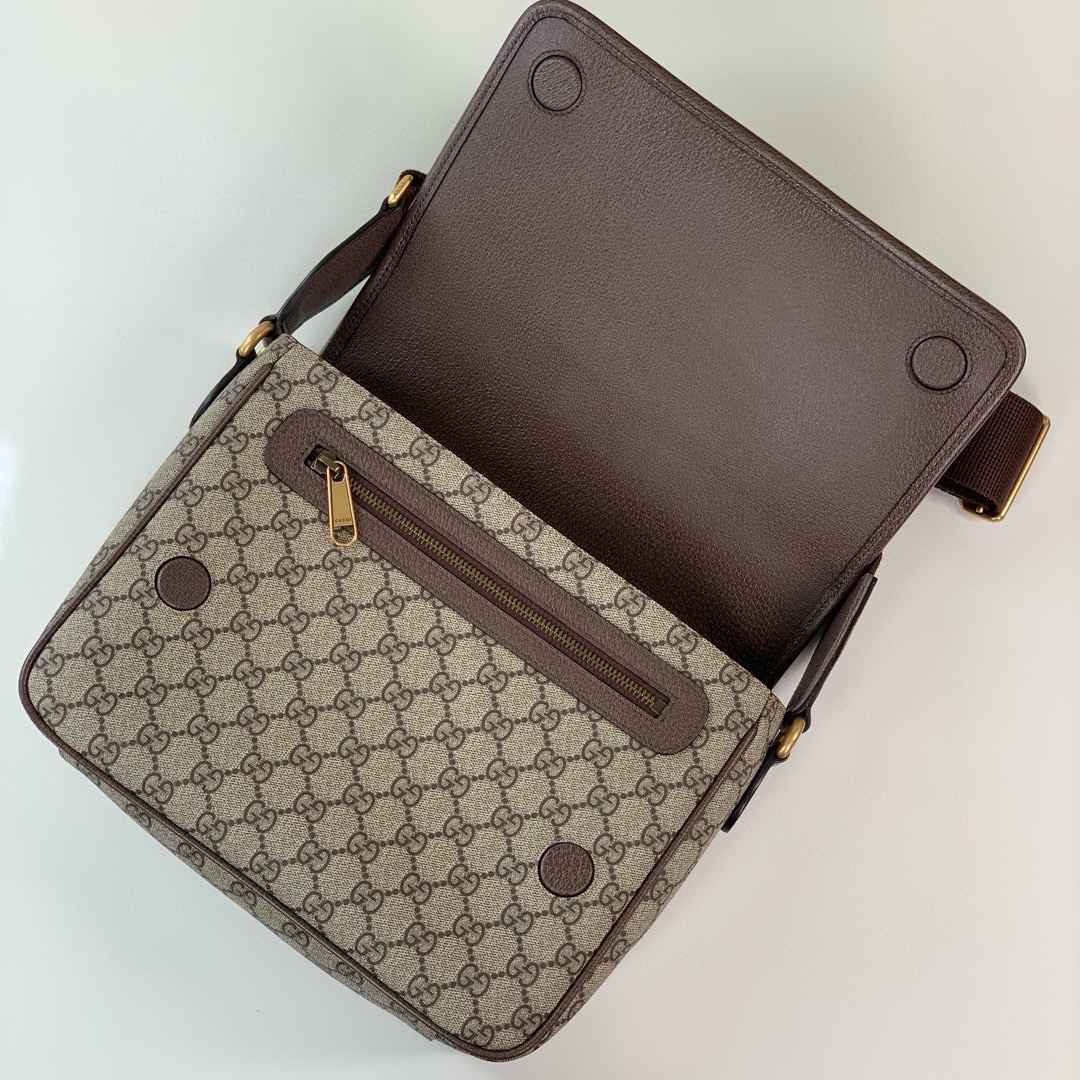 Gucci Ophidia Messenger Bag 761741 (Beige/Dark Brown)