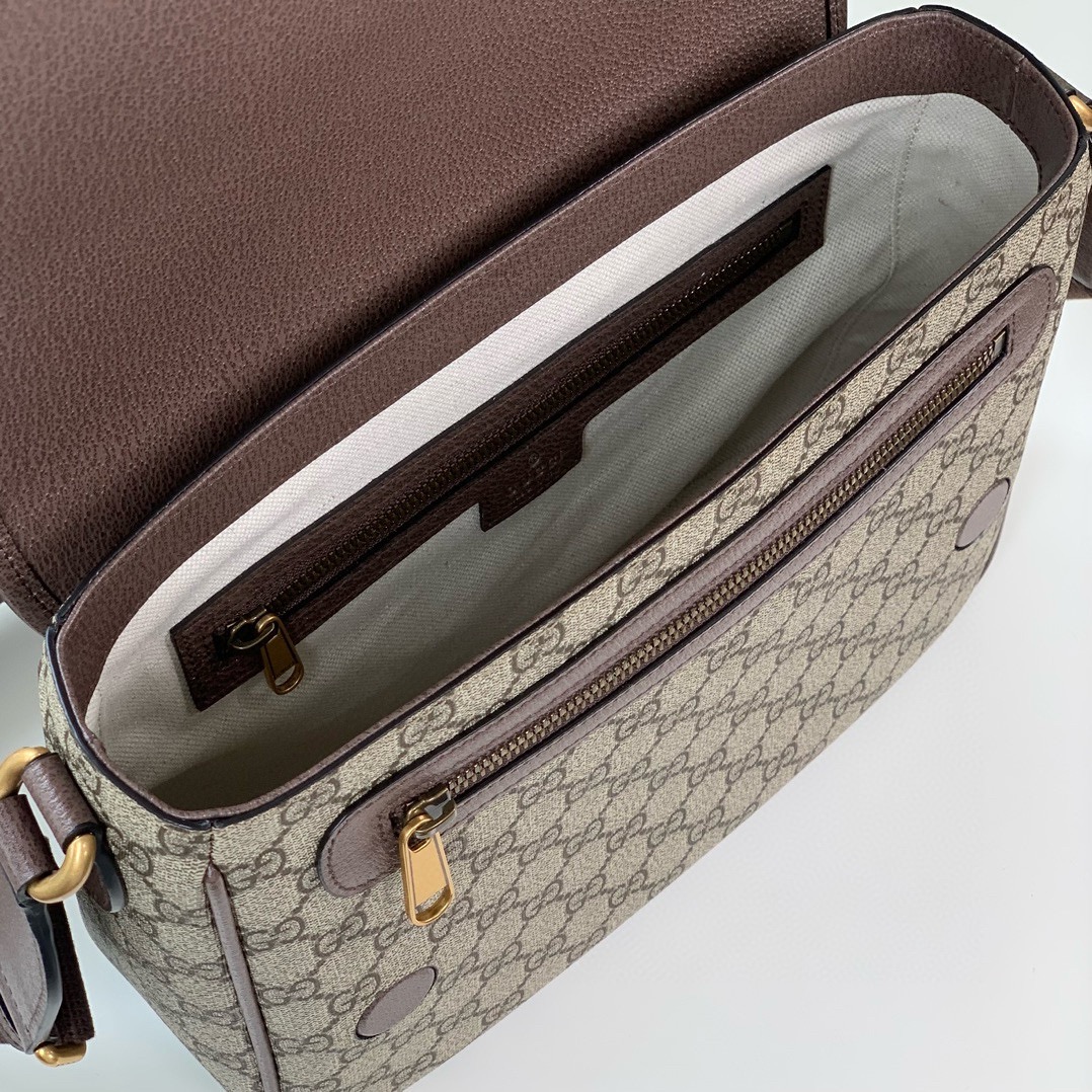 Gucci Ophidia Messenger Bag 761741 (Beige/Dark Brown)