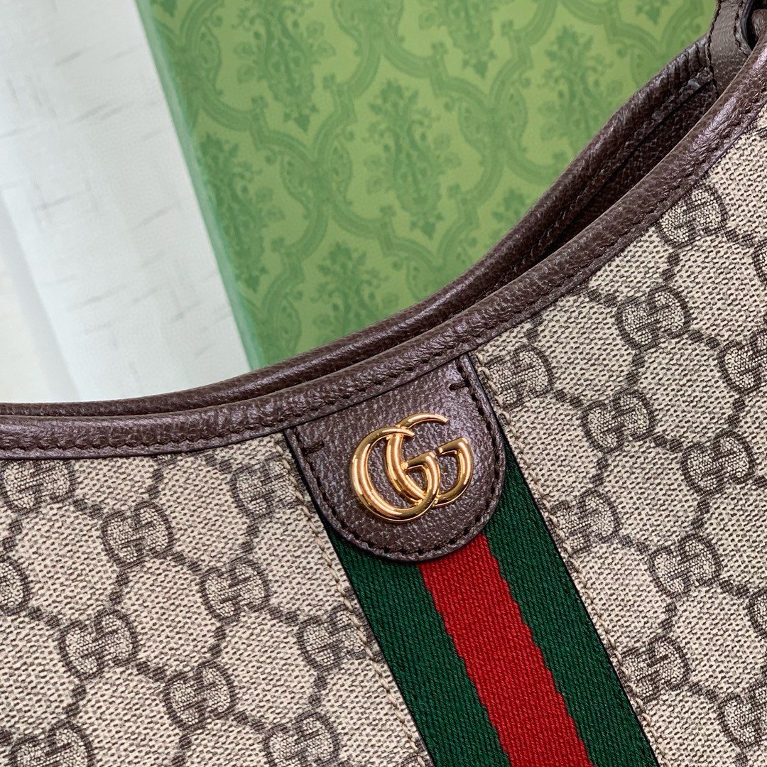 Gucci Ophidia GG Small Shoulder Bag 781402 (Beige and Dark Brown)