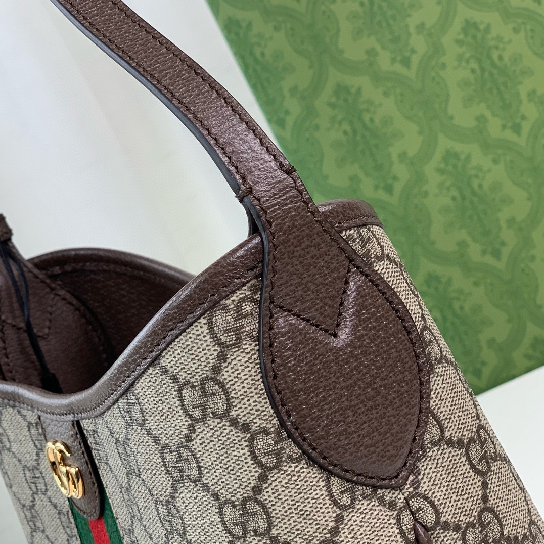 Gucci Ophidia GG Small Shoulder Bag 781402 (Beige and Dark Brown)