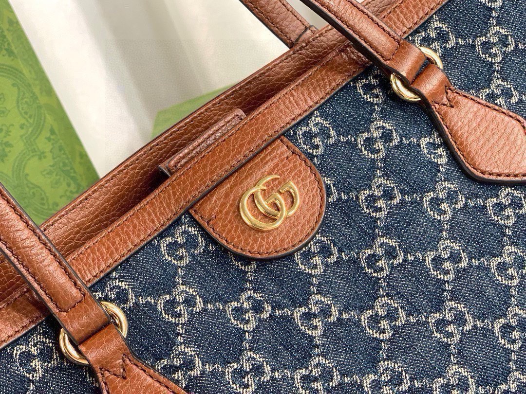 Gucci Ophidia Denim Tote Bag 631685 (Blue Denim)