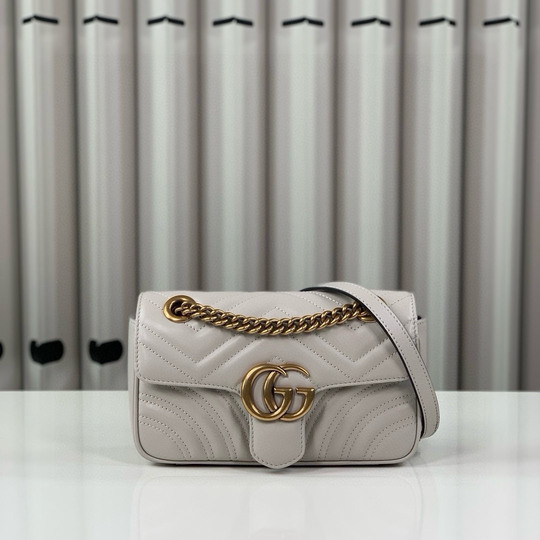 Gucci GG Marmont Small Chain Bag 446744 (Misty Gray)