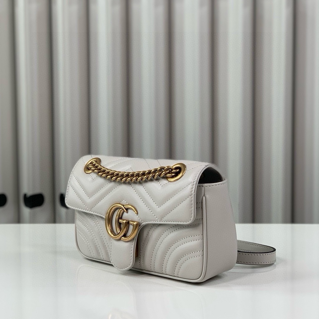 Gucci GG Marmont Small Chain Bag 446744 (Misty Gray)