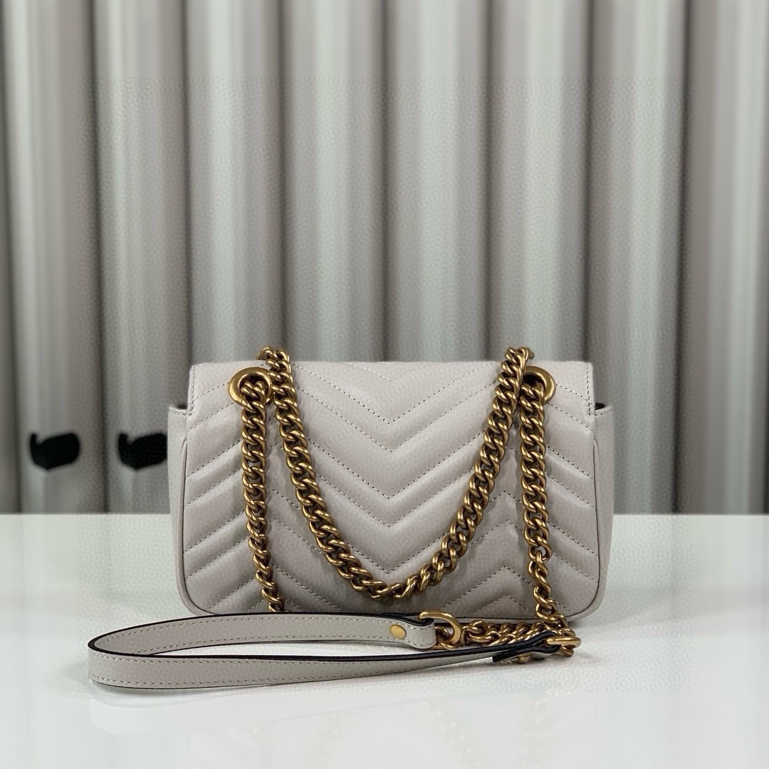 Gucci GG Marmont Small Chain Bag 446744 (Misty Gray)