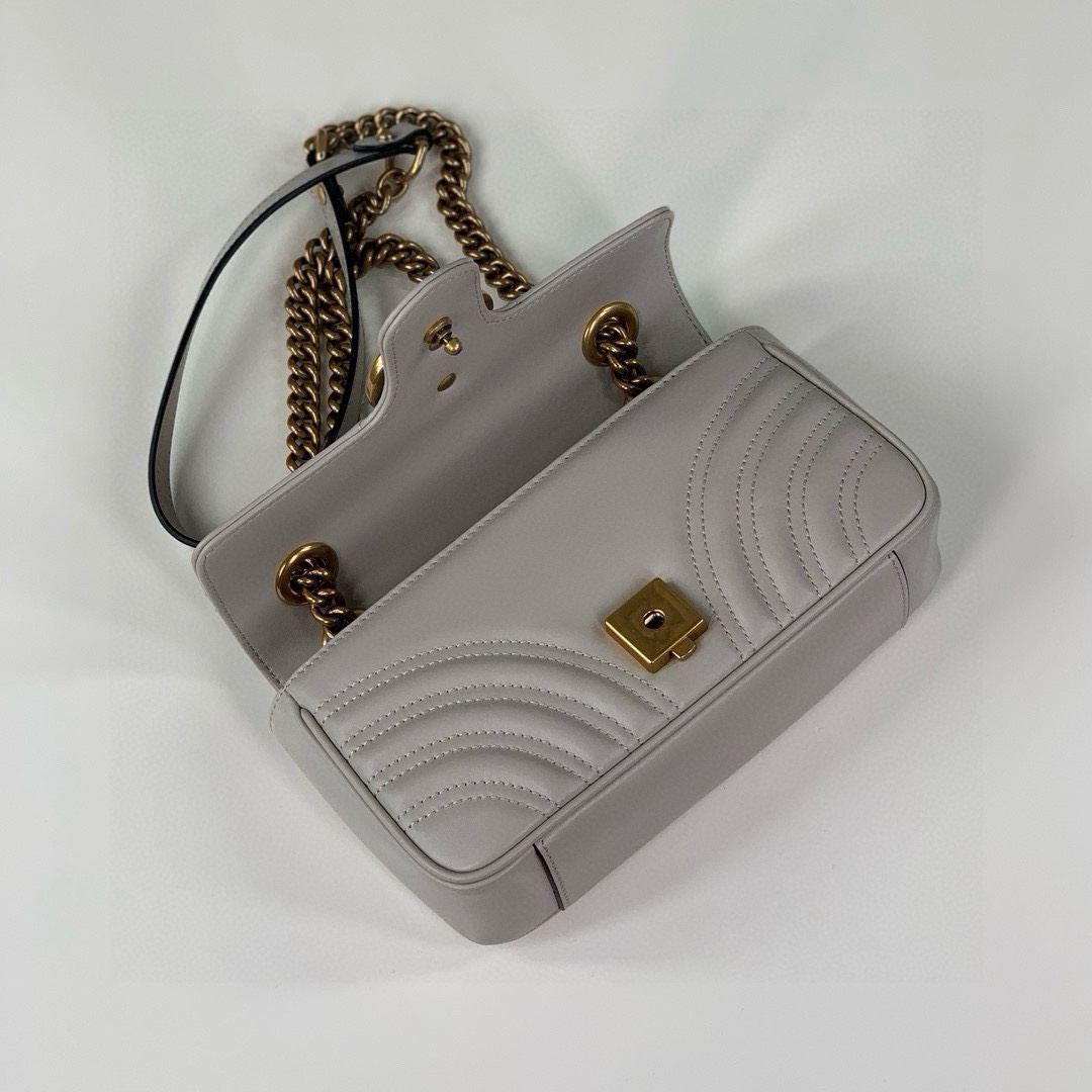 Gucci GG Marmont Small Chain Bag 446744 (Misty Gray)