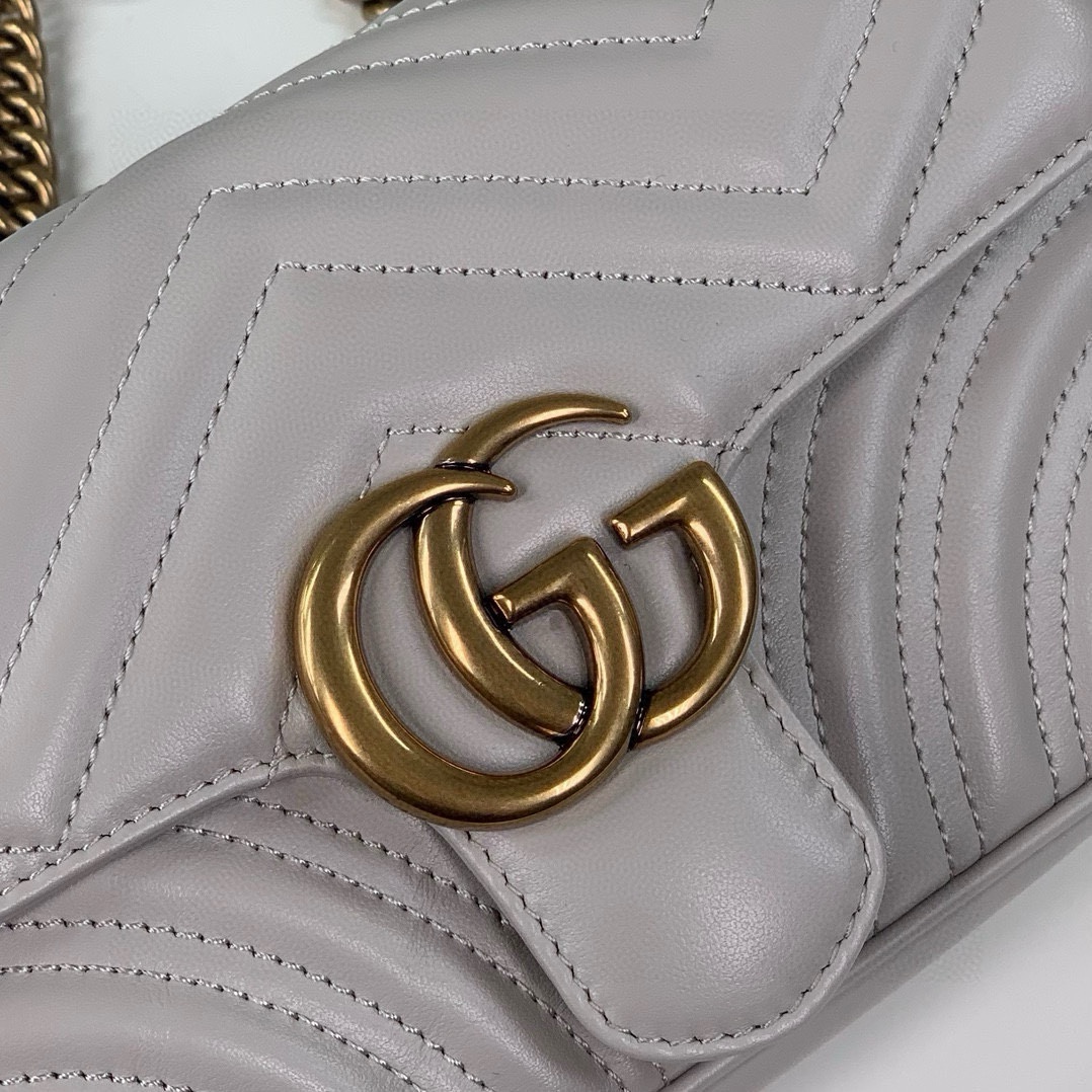 Gucci GG Marmont Small Chain Bag 446744 (Misty Gray)