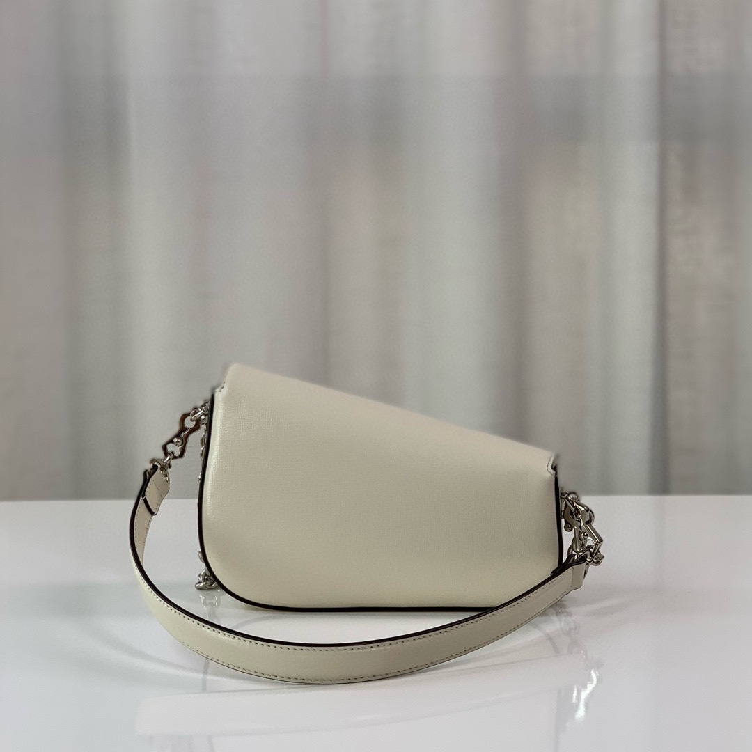 Gucci Horsebit 1955 Mini Asymmetrical Shoulder Bag 774209 (White)