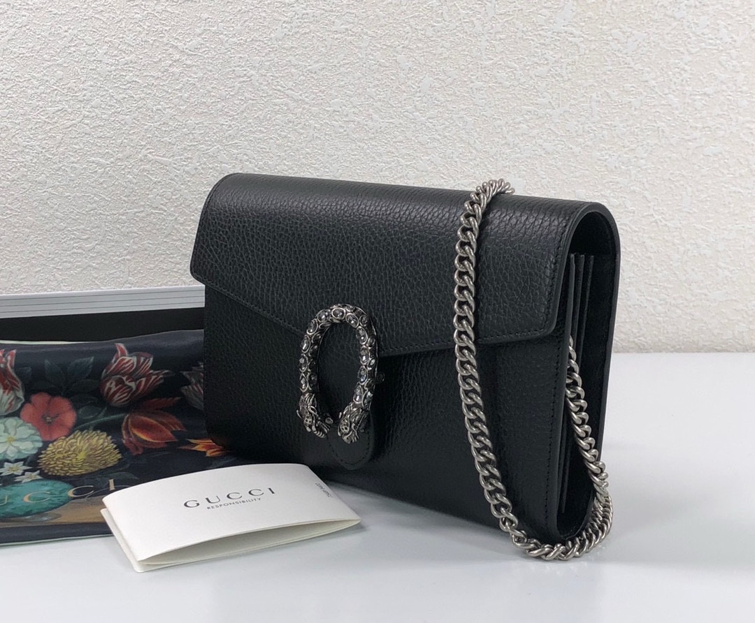 Gucci GG Supreme Leather Crossbody Bag 401231 (Black)