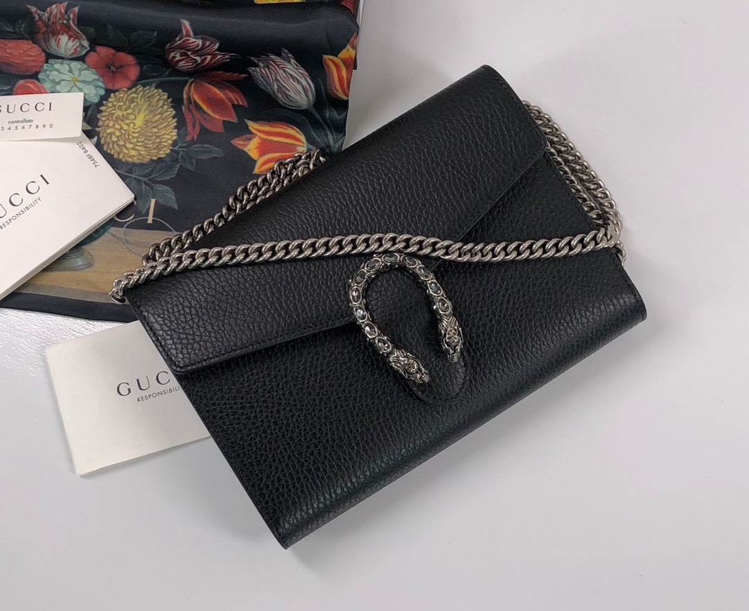 Gucci GG Supreme Leather Crossbody Bag 401231 (Black)