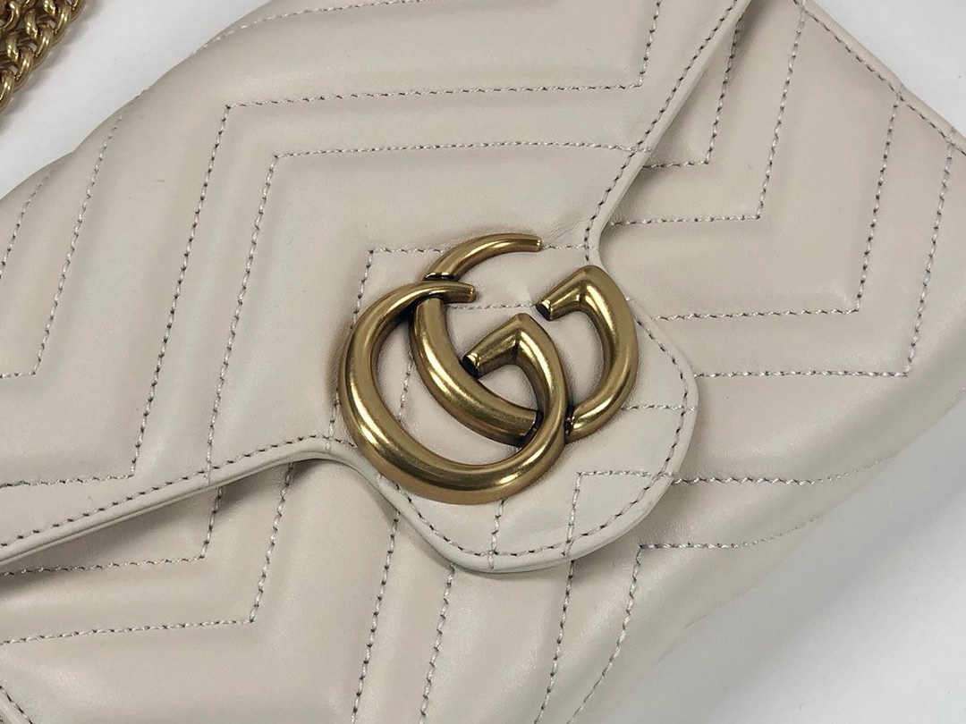 Gucci GG Marmont Leather Crossbody Bag 474575 (Cream)