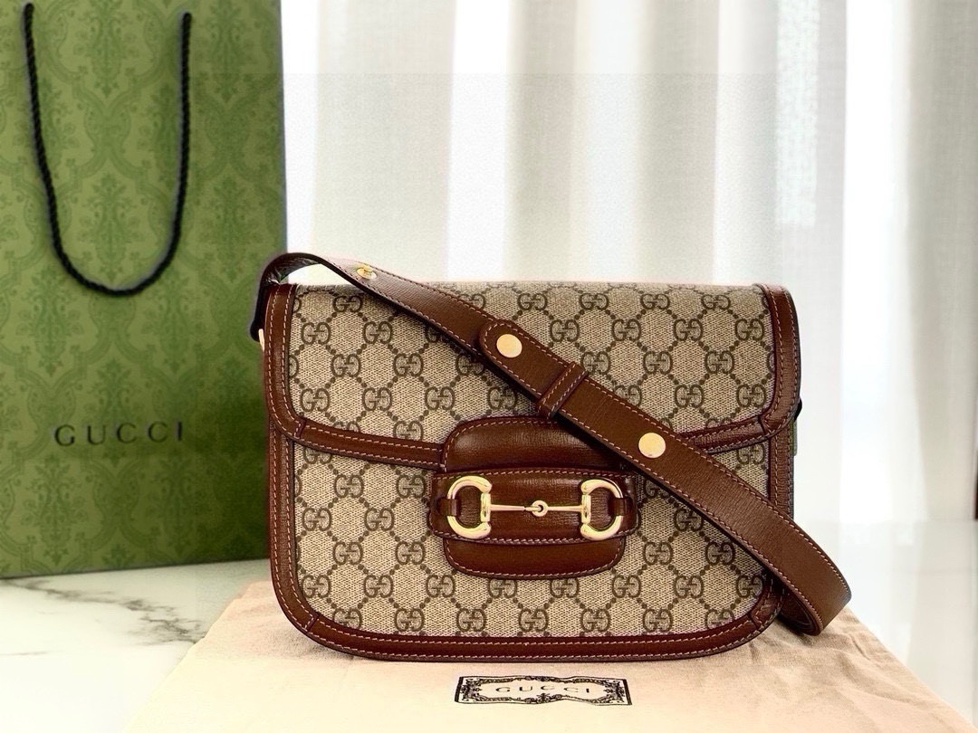 Gucci 1955 Horsebit Shoulder Bag 602204 (Brown)