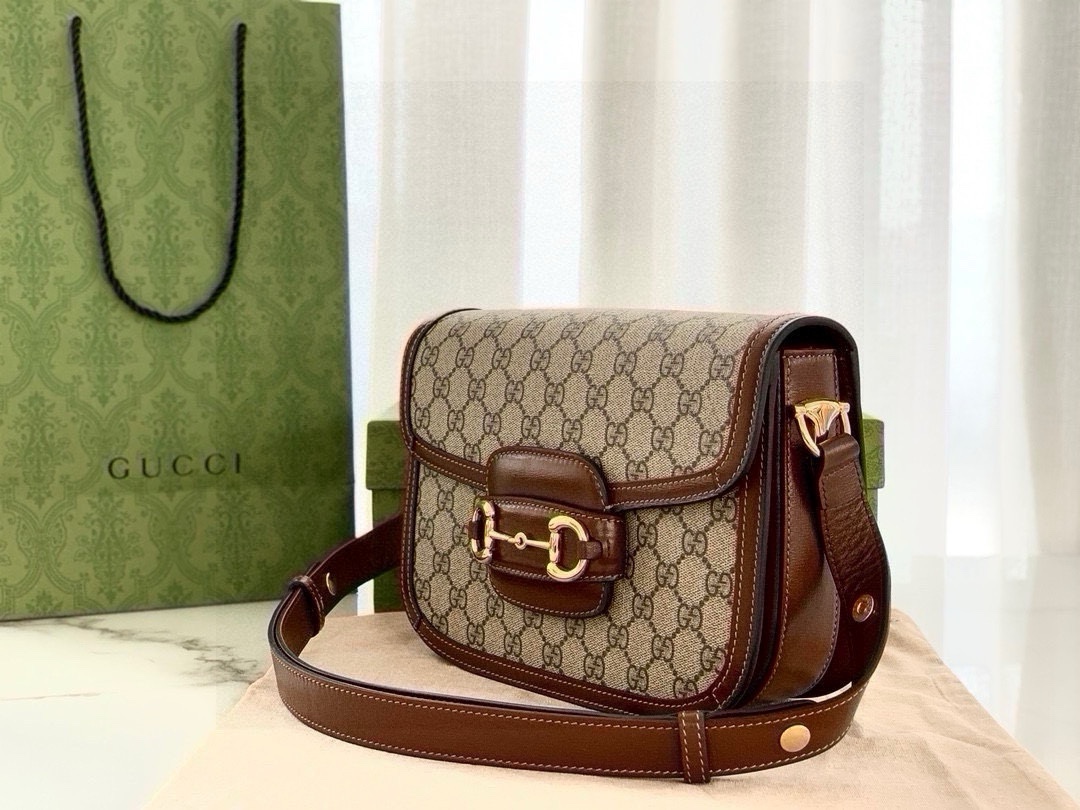 Gucci 1955 Horsebit Shoulder Bag 602204 (Brown)