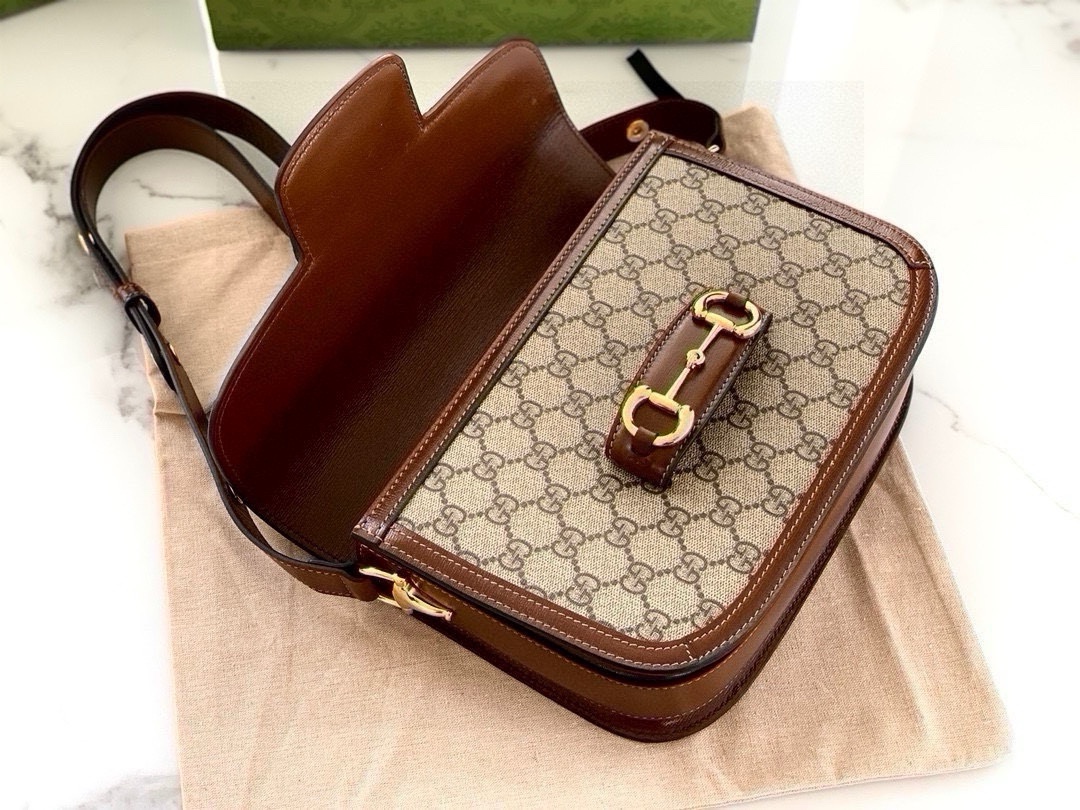 Gucci 1955 Horsebit Shoulder Bag 602204 (Brown)