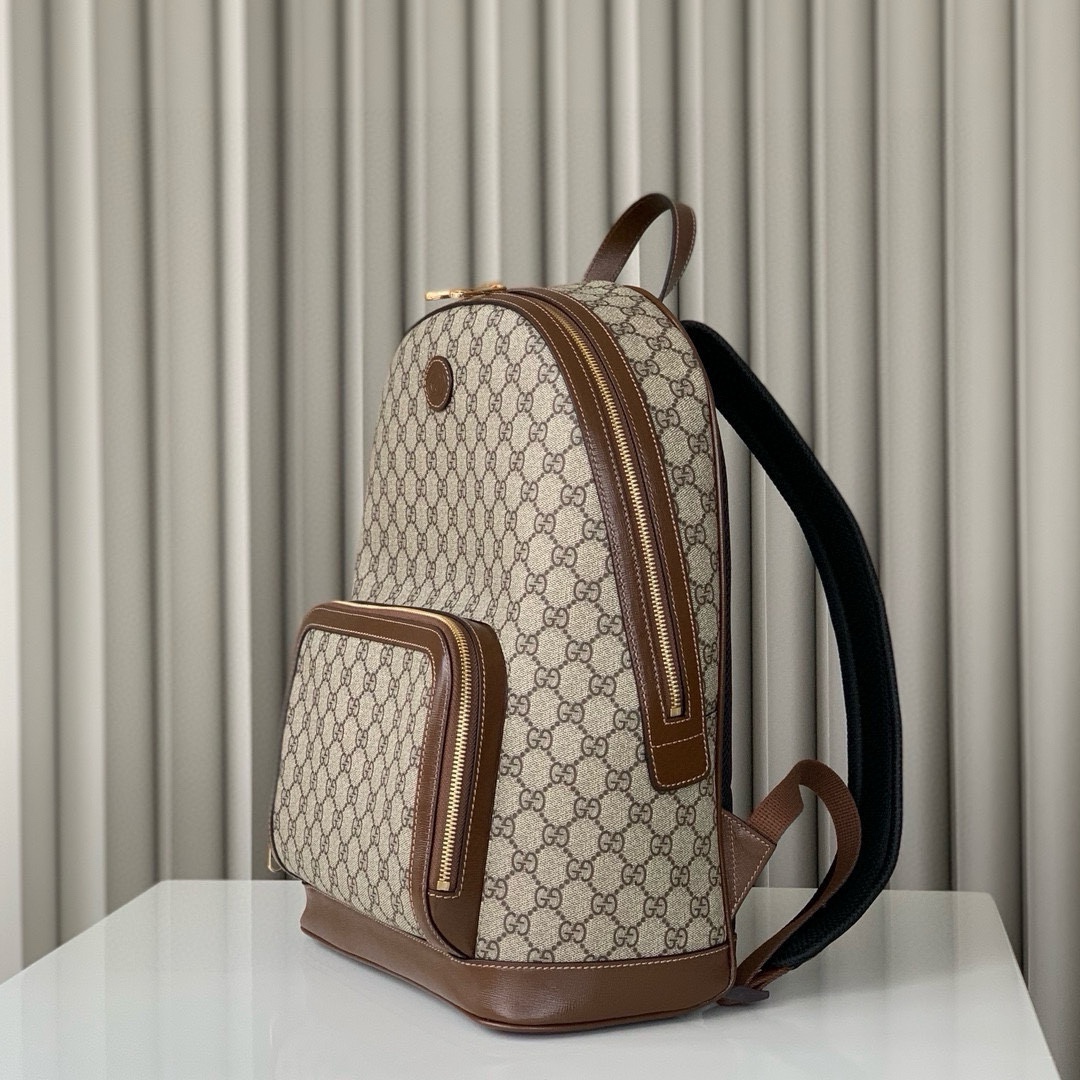 Gucci Interlocking Double G Oval Backpack 704017 (Beige and Ebony)