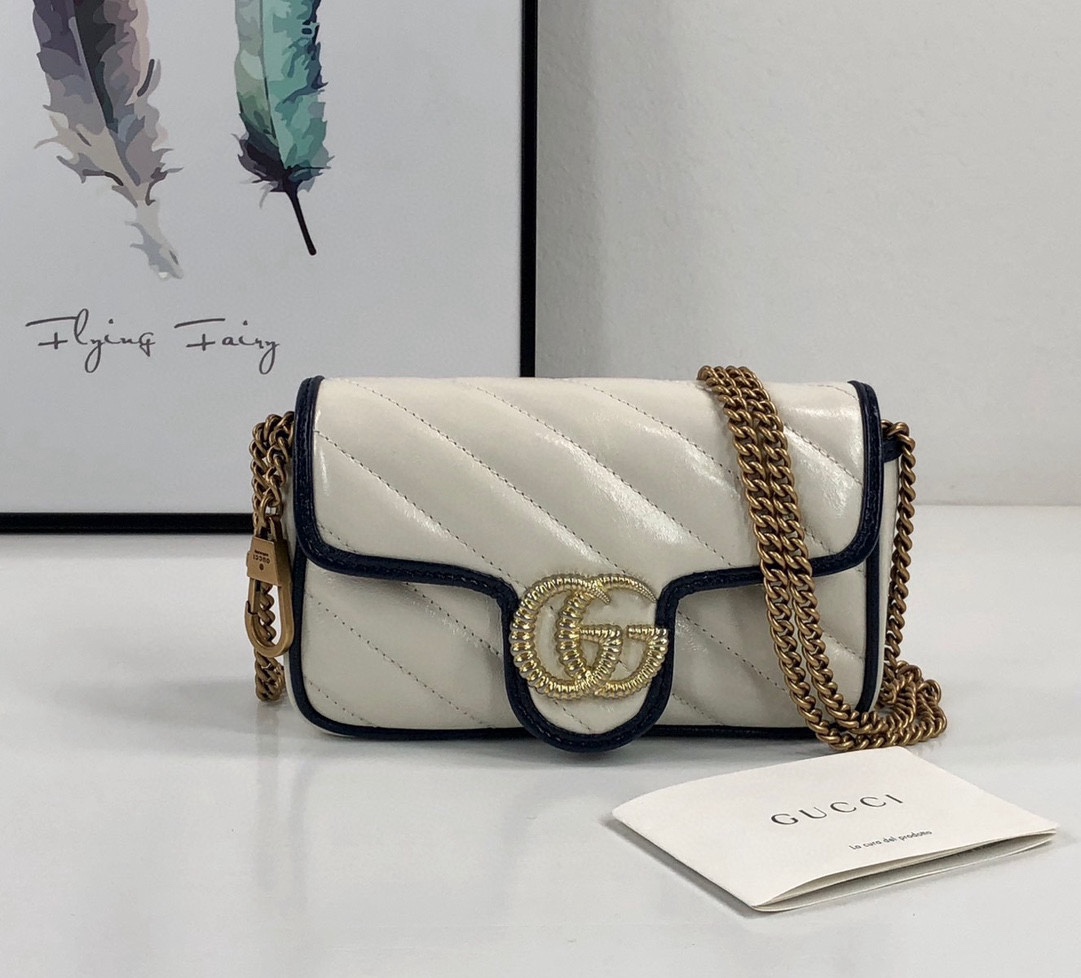 Gucci New Arrival 574969 (White Lambskin Mini Bag)