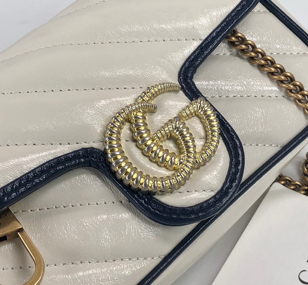 Gucci New Arrival 574969 (White Lambskin Mini Bag)