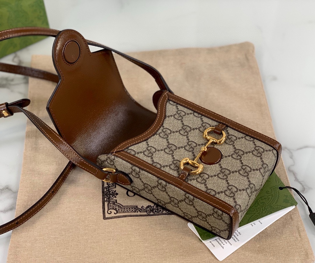 Gucci Horsebit 1955 Mini Phone Pouch 625615 (New GG with Adjustable Strap)