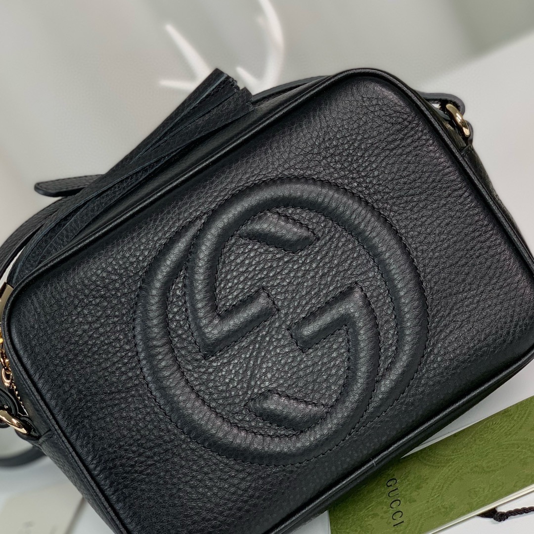 Gucci Black Leather Bag 308364 (New Collection, Authentic Quality)