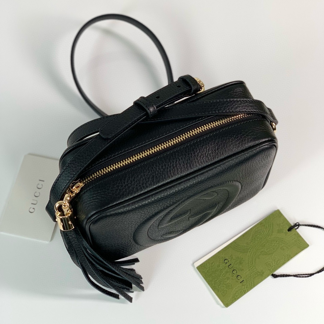 Gucci Black Leather Bag 308364 (New Collection, Authentic Quality)