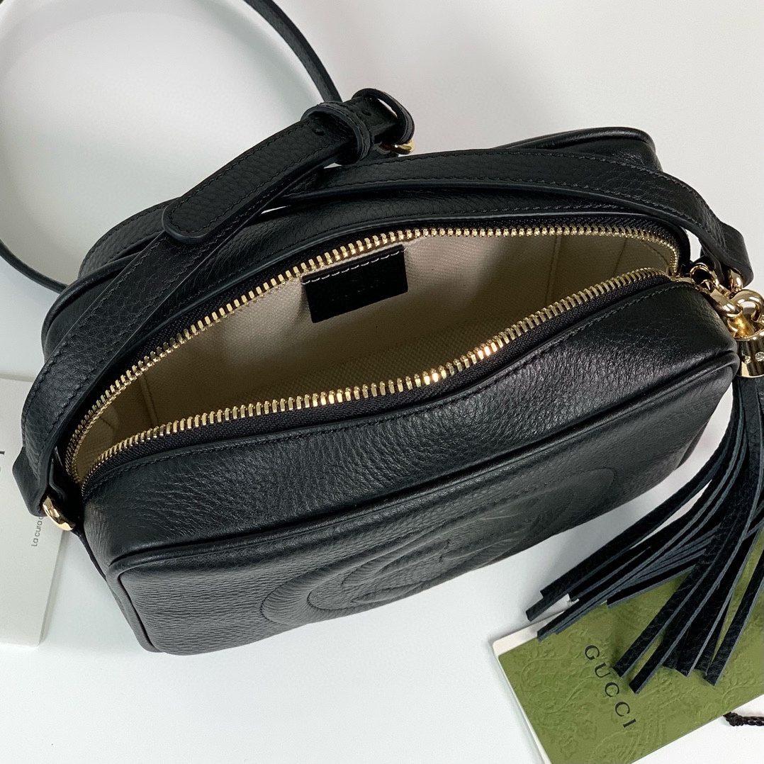 Gucci Black Leather Bag 308364 (New Collection, Authentic Quality)