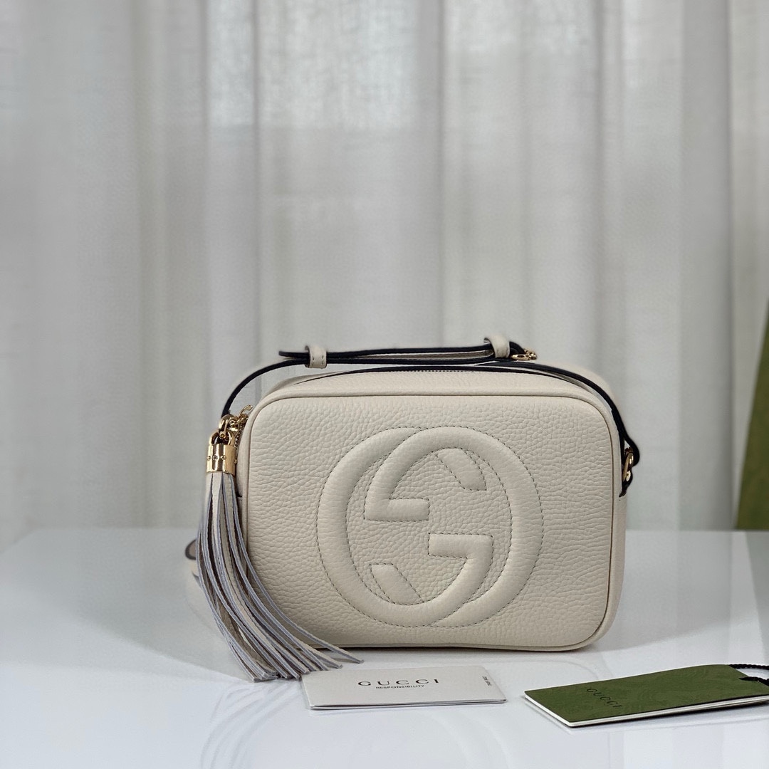 Gucci White Leather Bag 308364 (New Collection, Authentic Quality)