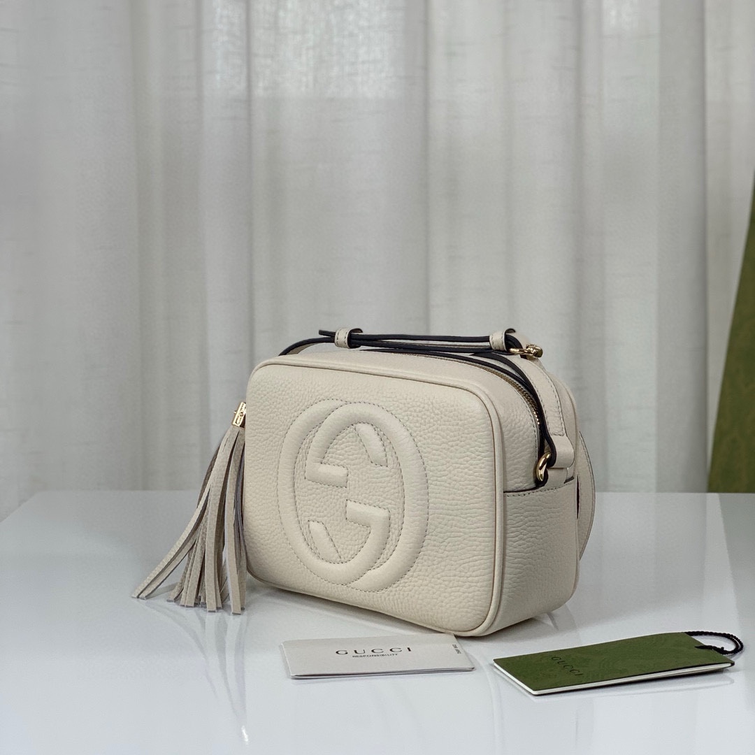 Gucci White Leather Bag 308364 (New Collection, Authentic Quality)