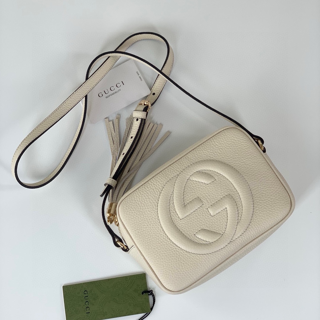 Gucci White Leather Bag 308364 (New Collection, Authentic Quality)