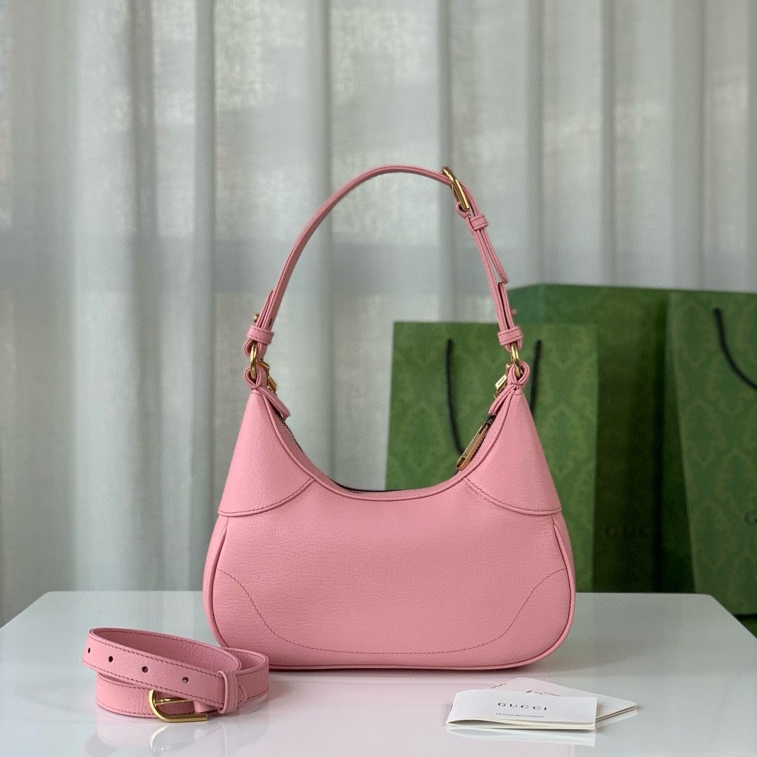 Gucci Aphrodite Small Crescent Shoulder Bag 731817 (Pink Goat Leather)