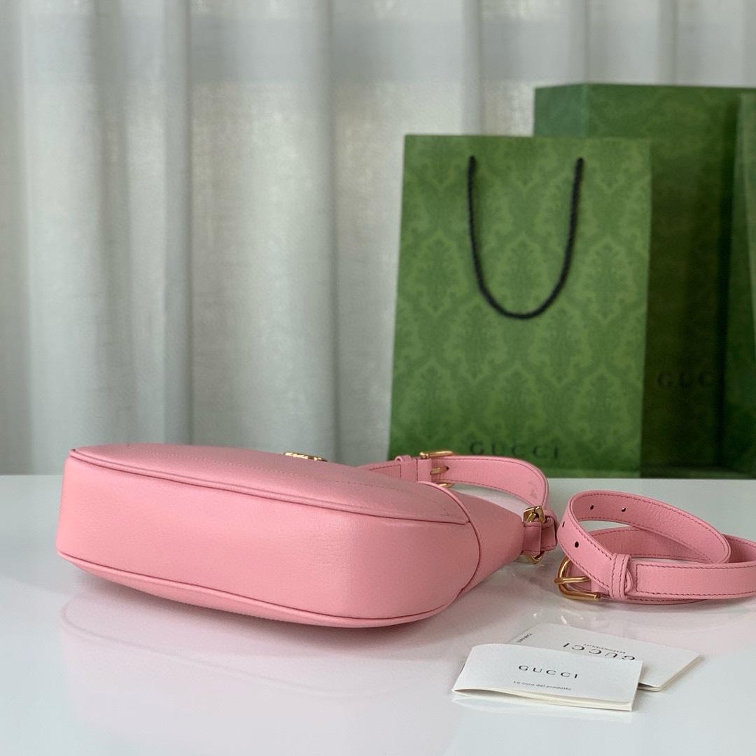 Gucci Aphrodite Small Crescent Shoulder Bag 731817 (Pink Goat Leather)