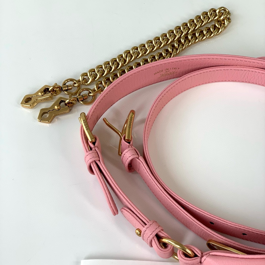 Gucci Aphrodite Small Crescent Shoulder Bag 731817 (Pink Goat Leather)