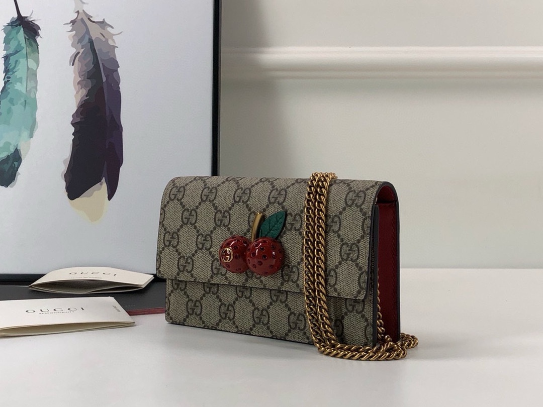 Gucci Original Quality Small Wallet 481291 (Brown and Red)