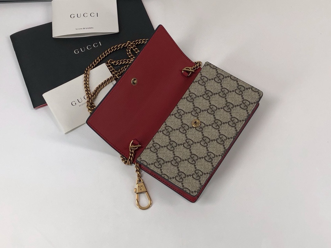 Gucci Original Quality Small Wallet 481291 (Brown and Red)