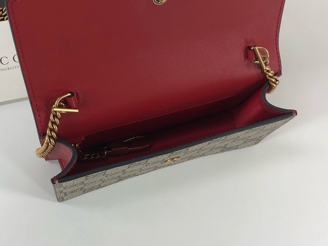 Gucci Original Quality Small Wallet 481291 (Brown and Red)