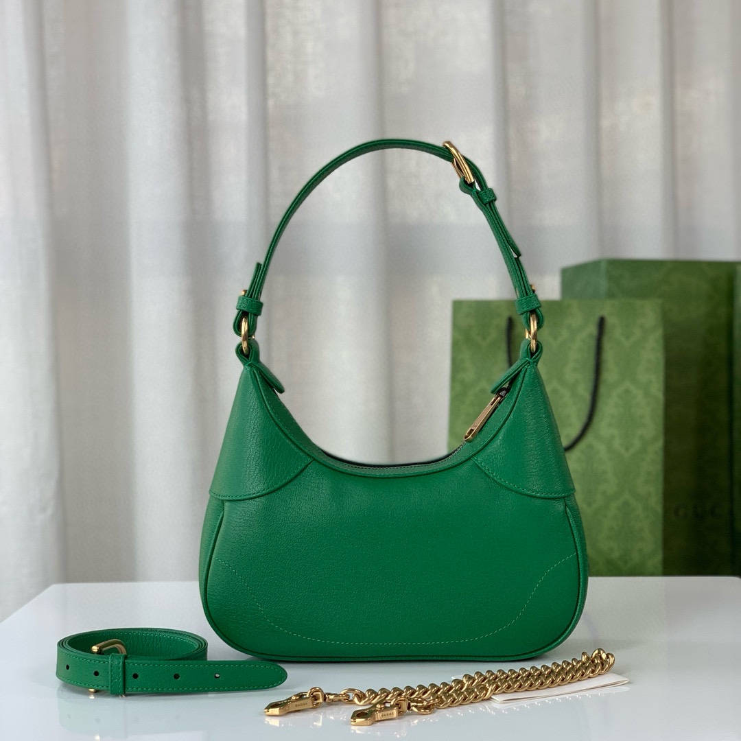 Gucci Aphrodite Small Crescent Shoulder Bag 731817 (Green Goat Leather)