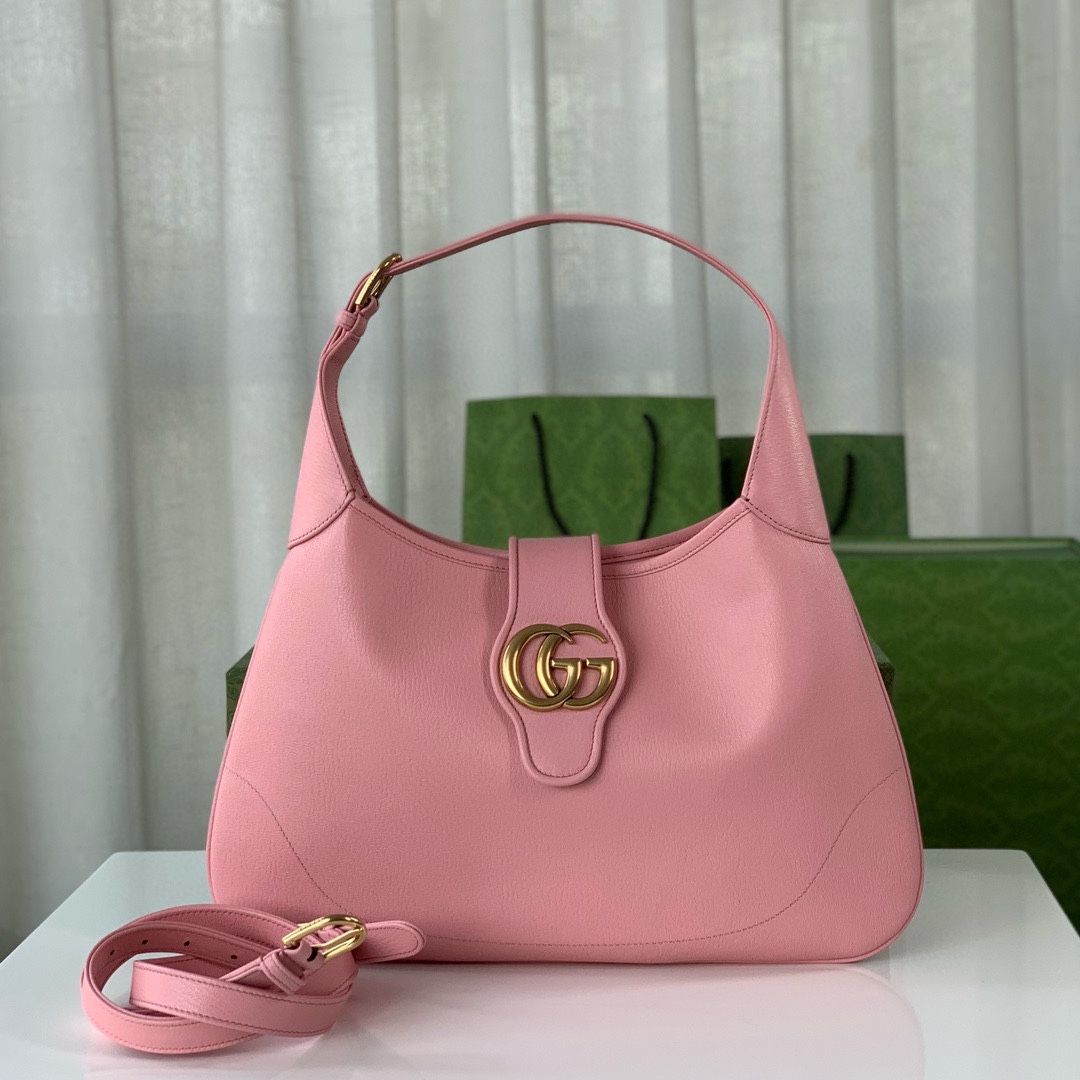 Gucci Aphrodite Medium Crescent Shoulder Bag 726274 (Pink Goat Leather)