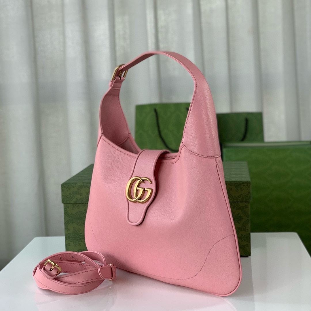 Gucci Aphrodite Medium Crescent Shoulder Bag 726274 (Pink Goat Leather)