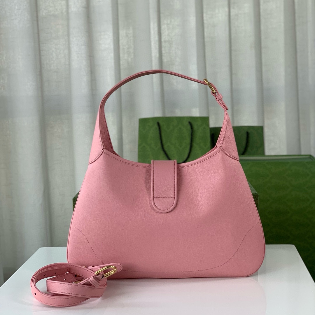 Gucci Aphrodite Medium Crescent Shoulder Bag 726274 (Pink Goat Leather)