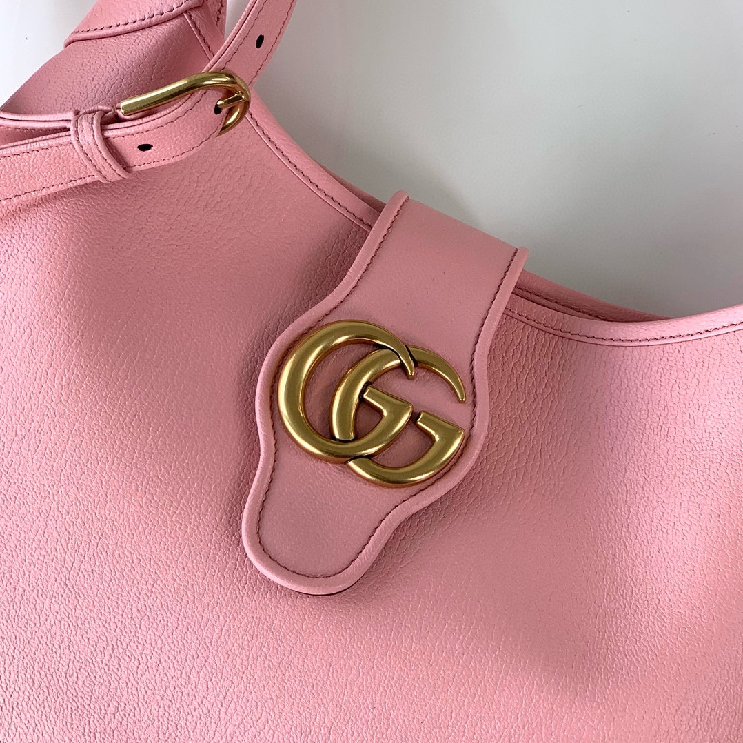 Gucci Aphrodite Medium Crescent Shoulder Bag 726274 (Pink Goat Leather)