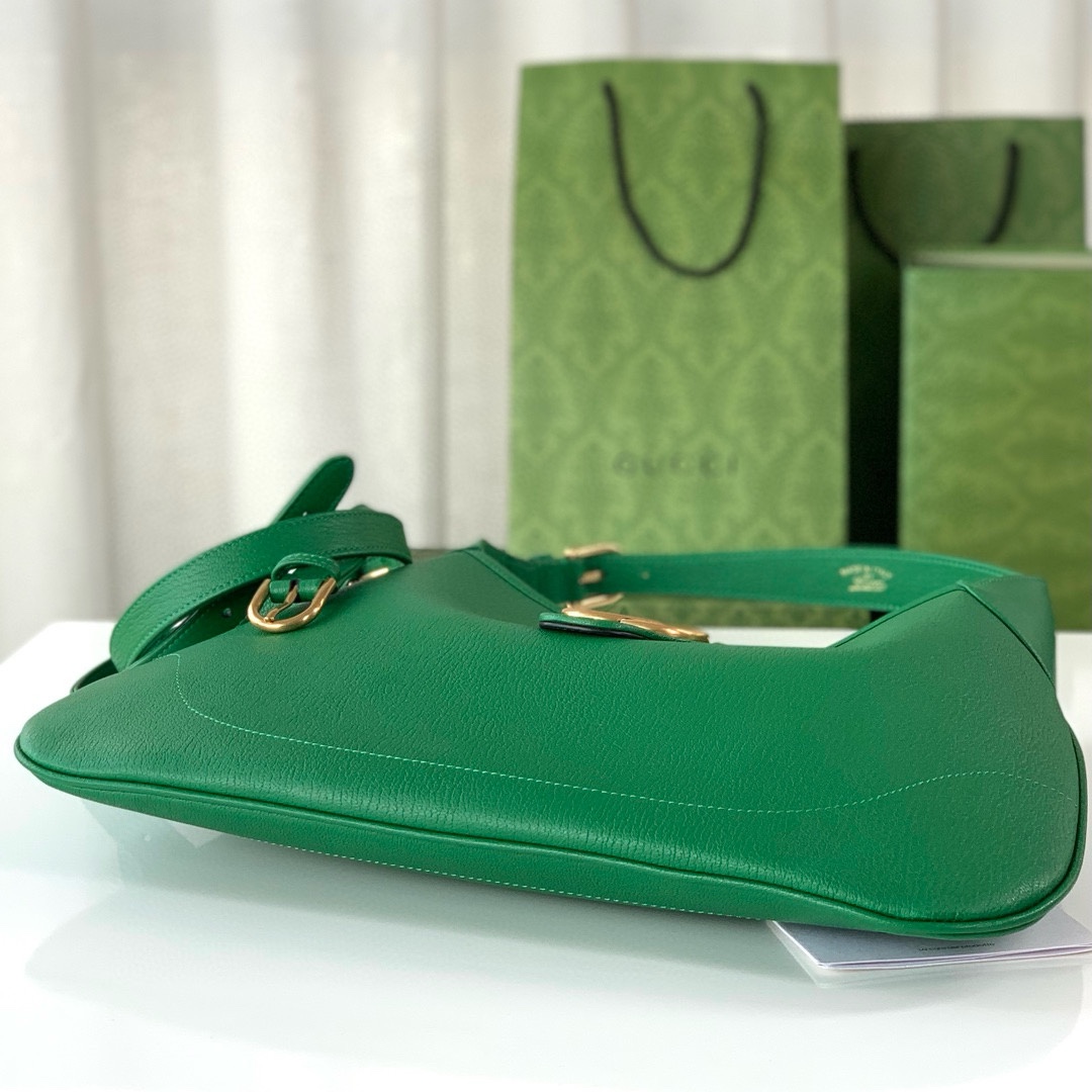 Gucci Aphrodite Medium Crescent Shoulder Bag 726274 (Green Goat Leather)