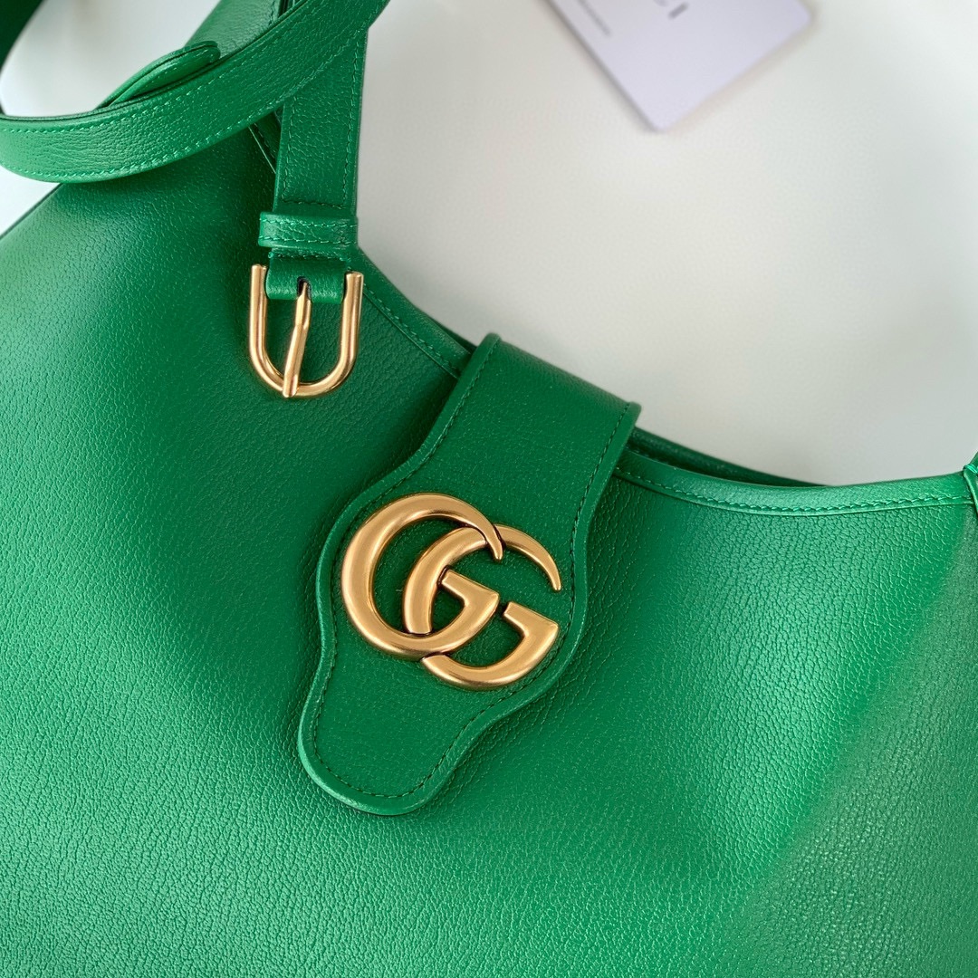 Gucci Aphrodite Medium Crescent Shoulder Bag 726274 (Green Goat Leather)