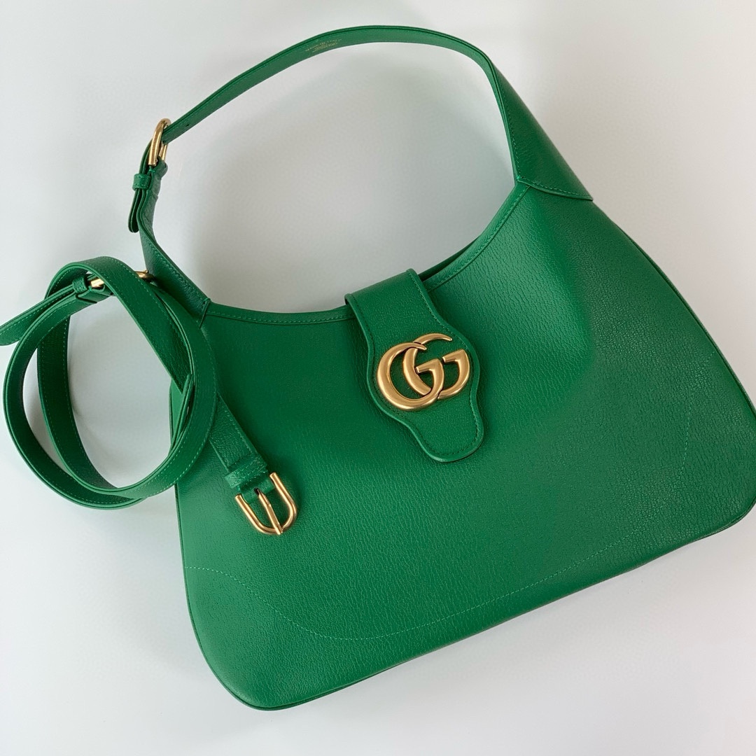 Gucci Aphrodite Medium Crescent Shoulder Bag 726274 (Green Goat Leather)