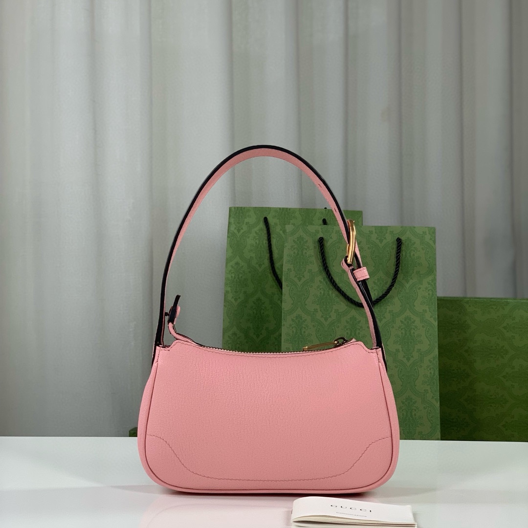  Gucci Aphrodite Double G Shoulder Bag 739076 (Pink Goat Leather)