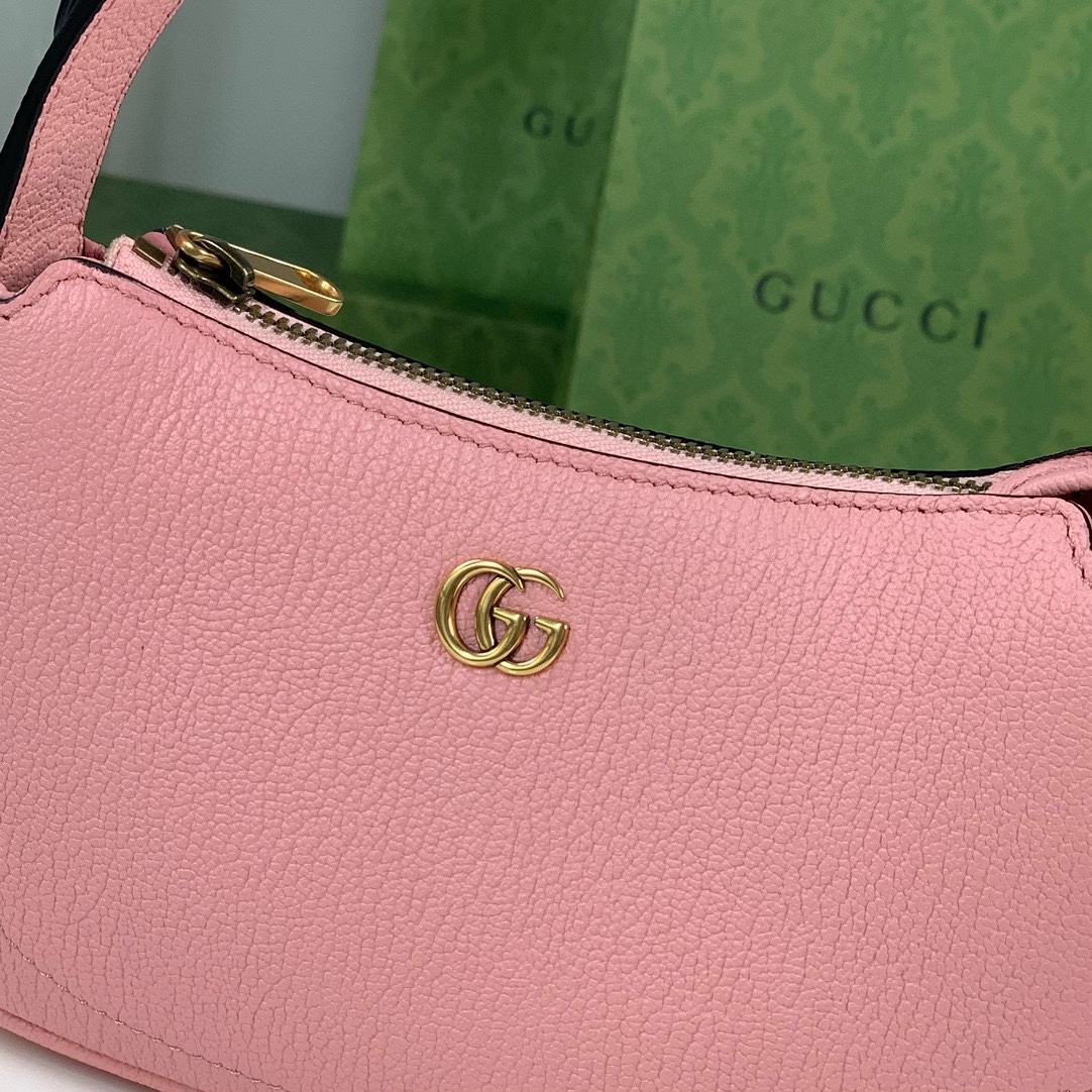  Gucci Aphrodite Double G Shoulder Bag 739076 (Pink Goat Leather)