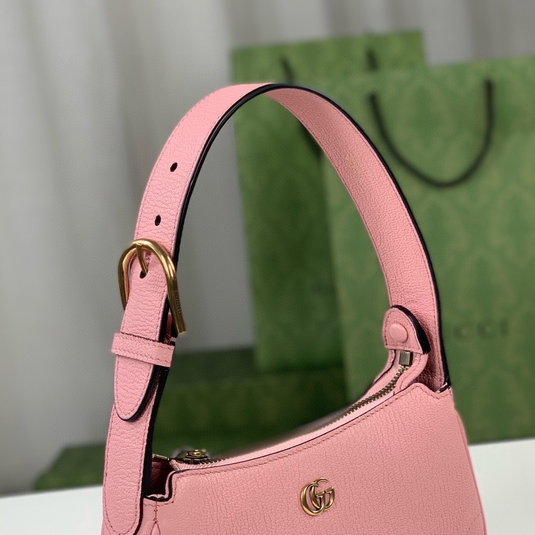  Gucci Aphrodite Double G Shoulder Bag 739076 (Pink Goat Leather)