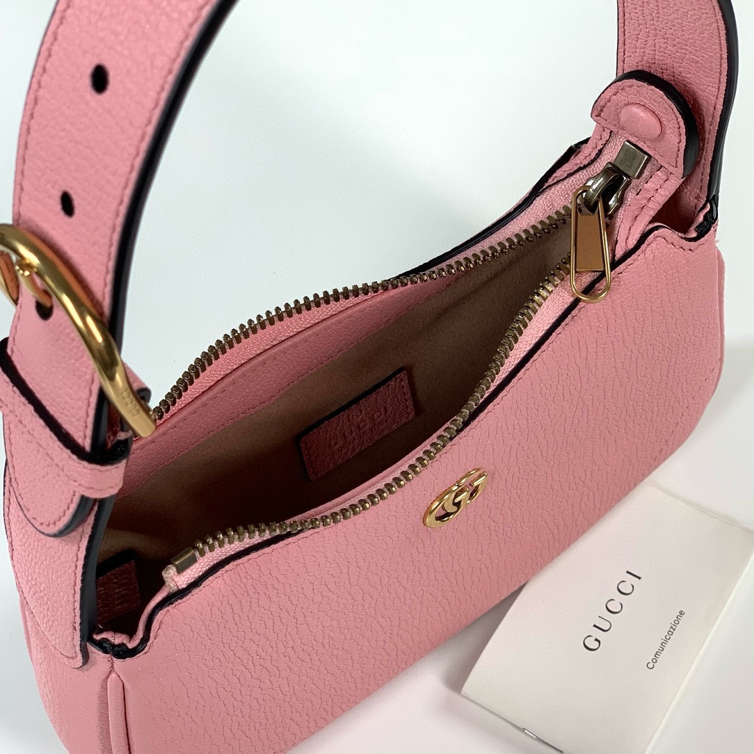  Gucci Aphrodite Double G Shoulder Bag 739076 (Pink Goat Leather)