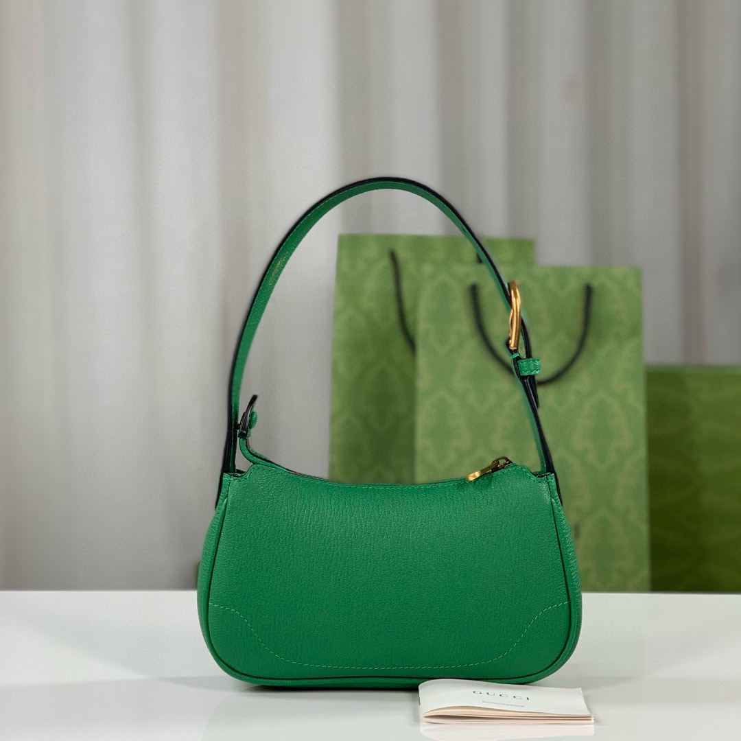 Gucci Aphrodite Double G Shoulder Bag 739076 (Green Goat Leather)